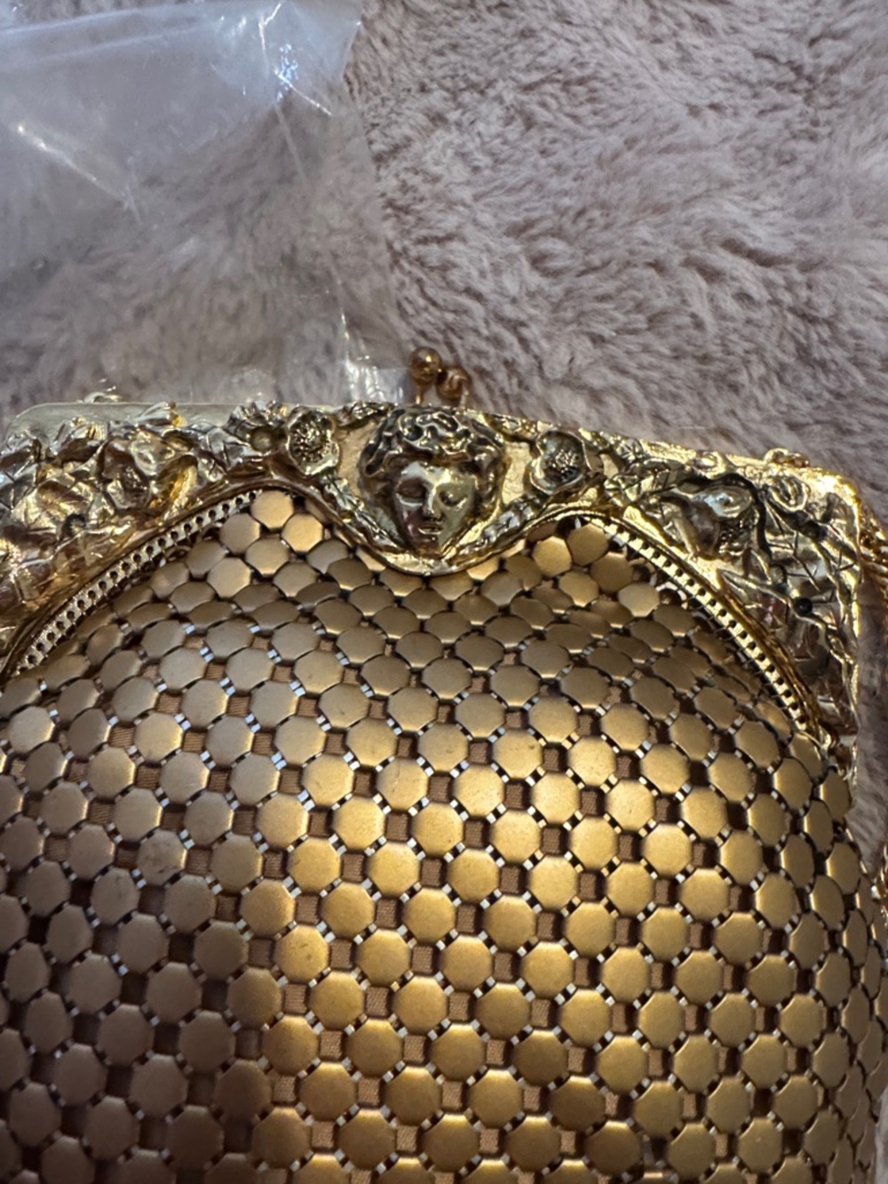 RARE Whiting and Davis mesh bag with face - Picture 9 of 11